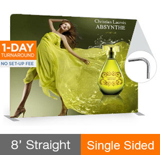 FTD 8 ' Straight - Single Sided Hardware + Fabric + Carry Case