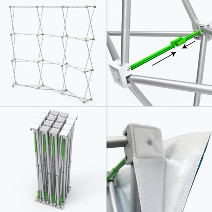 8' Fabric PopUp - Curved - Hardware