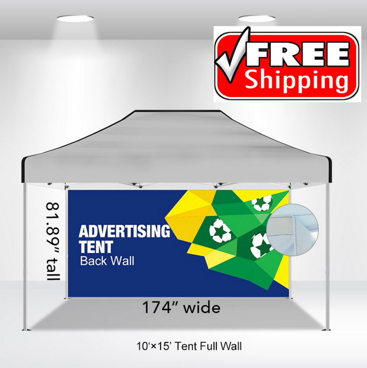 15'  Double Sided Full Backwall Only (No Hardware) FREE SHIPPING