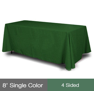 8' Table Throws - 4 Sided . Solid Stock Color NO IMPRINT